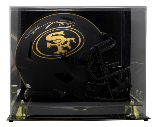 Vernon Davis Signed 49ers Full Size Speed Replica Eclipse Helmet w/Case BAS ITP