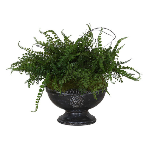 18” Amberly Fern with Black Ceramic Urn Tabletop Decoration - 33378501