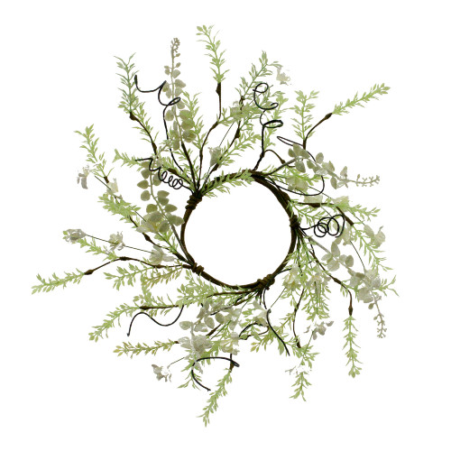 Set of 4 White Lobelia Candle Ring 4.5" - 34135490