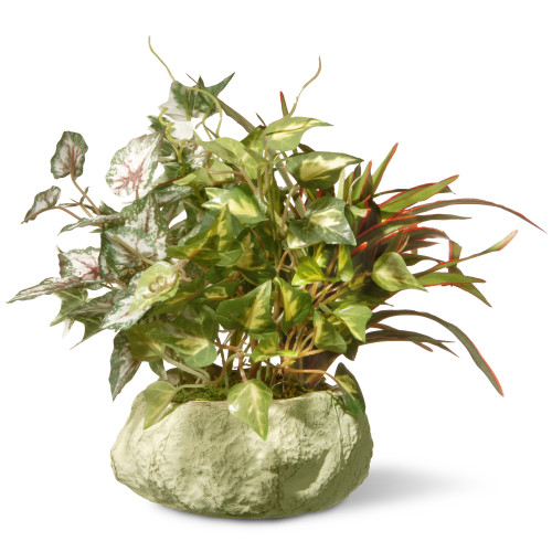 10” Assorted Greens Potted Leafy Artificial Plant