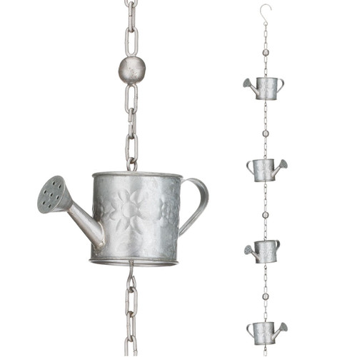 Watering Can Metal Rain Chain 100  Inches Long Outdoor Garden Decoration