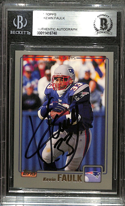Kevin Faulk Signed 2001 Topps #38 New England Patriots Card BGS