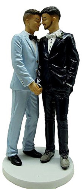 December Diamonds Forever Grooms in Suits Gay Wedding Cake Topper 5555205 New