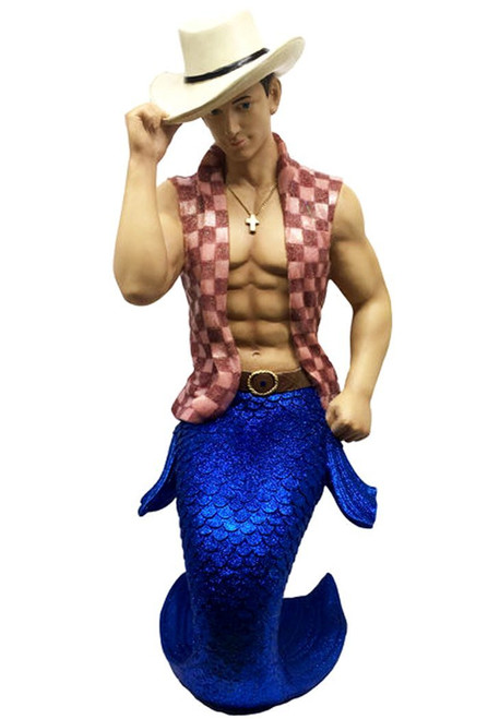 December Diamonds Cowboy Merman Large Display Figurine Sculpture 5555064