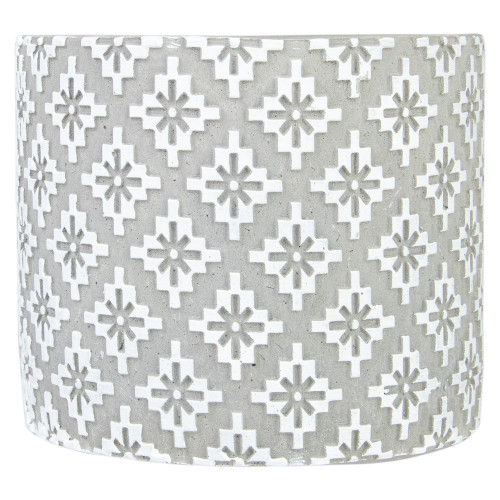 5.25" Gray and White Textured Floral Planter - 34247663
