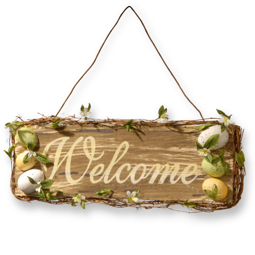 21” Easter Wood Decor Welcome Sign