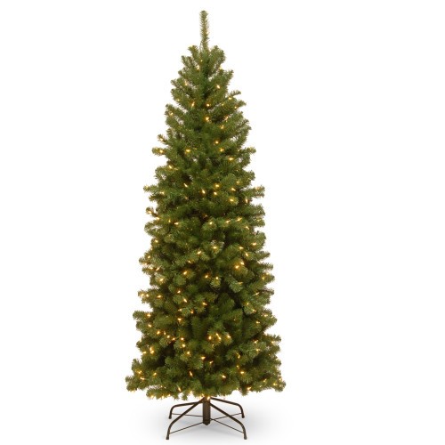 6’ Pre-lit Pencil North Valley Spruce Artificial Christmas Tree, Clear Lights