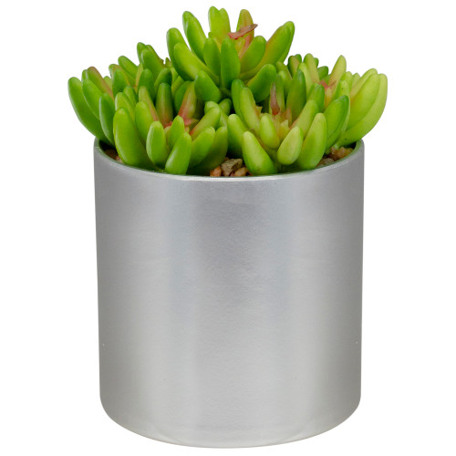 4.75" Potted Red and Green Artificial Sedum Succulent