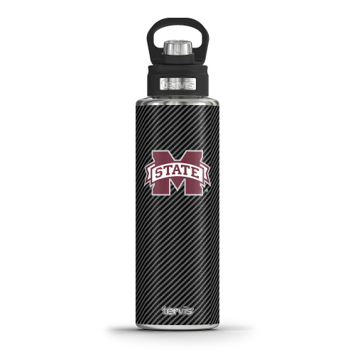 13.25" Vibrant Unique Tervis Mississippi St. Univ Carbon Fiber Wide Mouth Bottle - 40 Oz