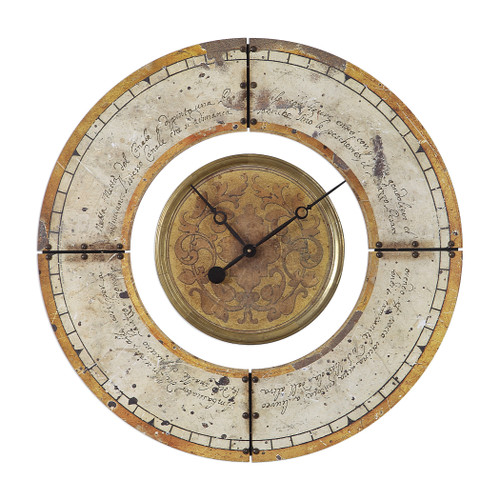 30.5” Golden Brown Ezekiel Weathered Wall Clock