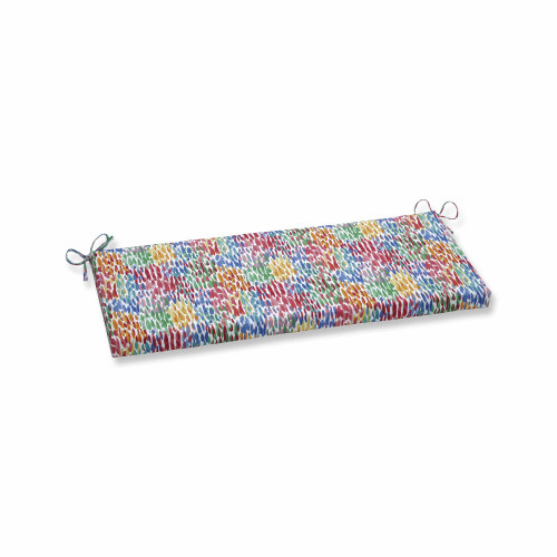 45" Blue and Red Rectangular Bench Cushion
