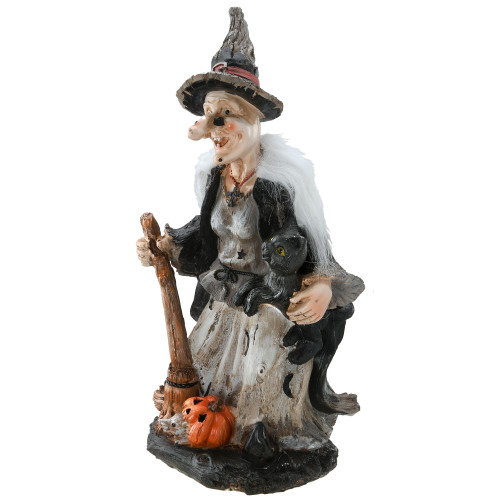 18" Black and Gray Witch Halloween Tabletop Decor