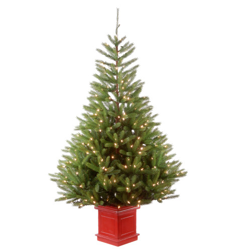 5' Pre-Lit Potted Topeka Spruce Entrance Artificial Christmas Tree, Clear Lights