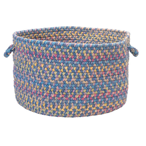 14" Blue and Pink Handmade Braided Basket - 34231684