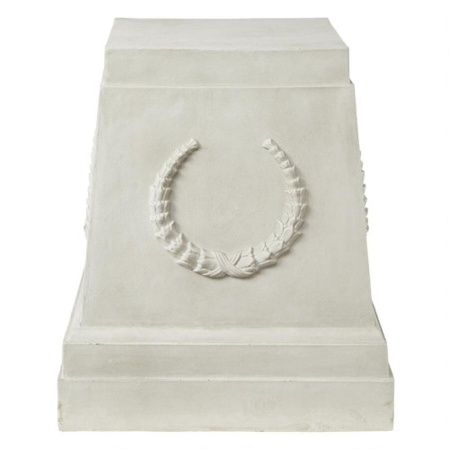 25" Gray Grande Laurel Sculptural Plinth Outdoor Garden Base