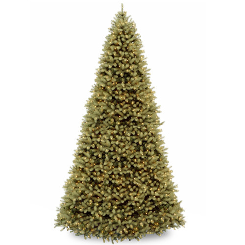 12’ Pre-Lit Downswept Douglas Fir Artificial Christmas Tree, Clear Lights