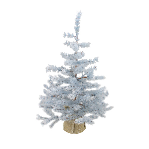 3' Winter Light Frosted Blue Pine Artificial Christmas Tree with Burlap Base - Unlit