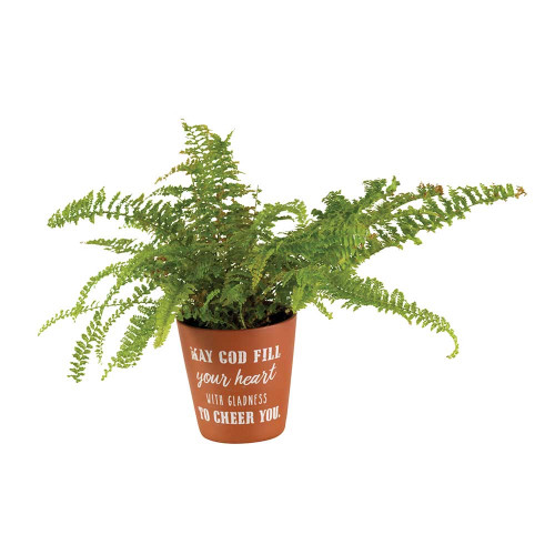 May God Fill Your Heart Irish Blessing Terra Cotta Flower Pot 4" x 3"