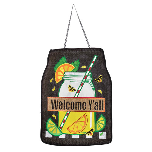 18" Mason Jar "Welcome Y'all" Door Banner - 33475244