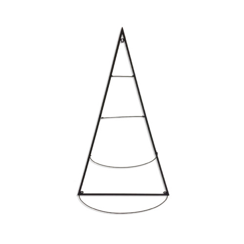 Set of 2 Brown Metal Christmas Tree Card and Ornament Holders 47"