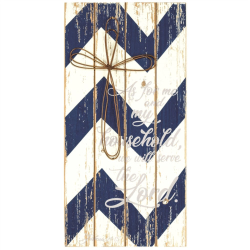 16" White and Blue Religious Themed Biblical Verse Printed Rectangular Wall Plaque