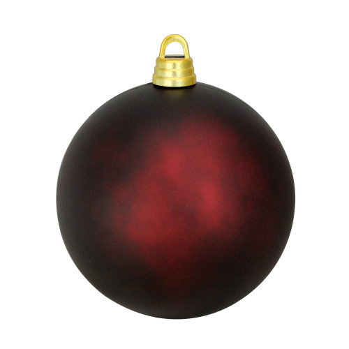 Matte Burgundy Red Shatterproof Christmas Ball Ornament 12" (300mm)
