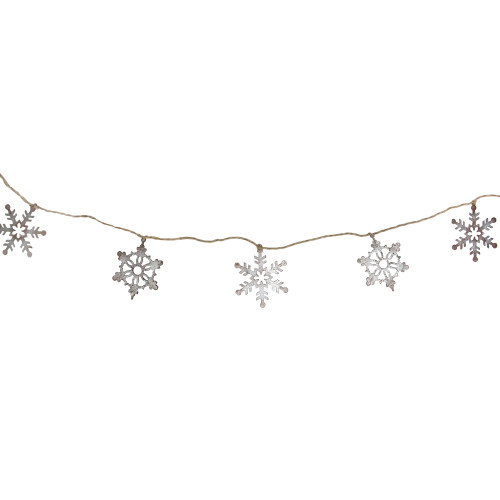 5' x 3" Rustic Finish Snowflake Artificial Christmas Garland - Unlit