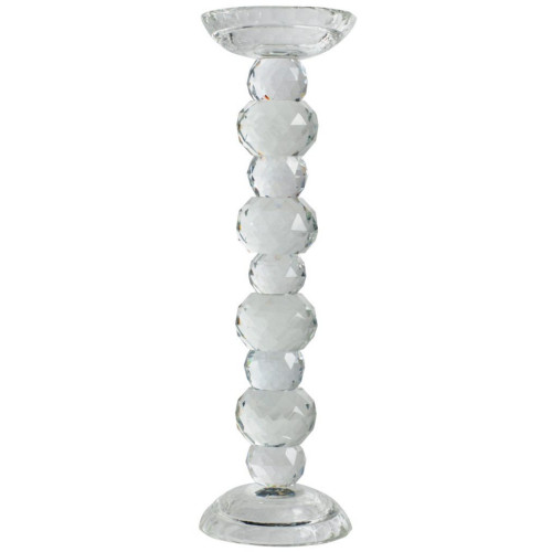 13.75" Clear Vintage Style Crystal Candlestick Holder