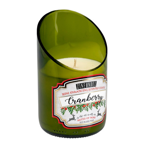 5" Green and White Cranberry Zinfandel Decorative Candle