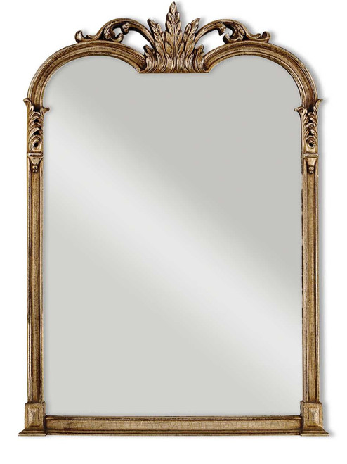 42.5” Brushed Gold Ornate Contemporary Square Mirror