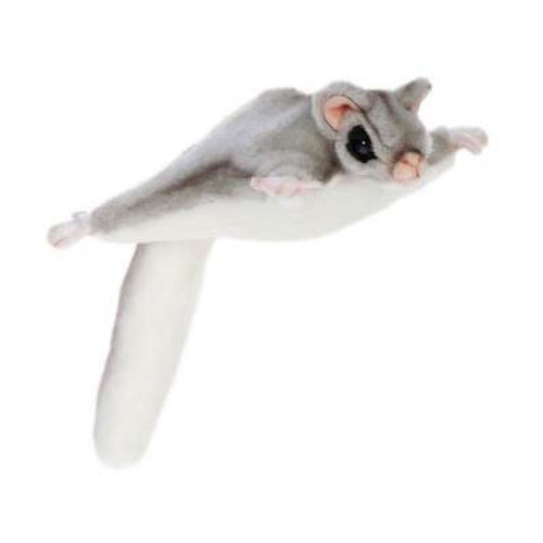 Set of 4 Gray and Black Handcrafted Plush Sugar Glider Stuffed Animals 9"