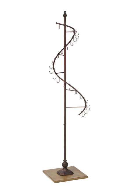 73" Brown Rotating Purse Tree with Display Hooks