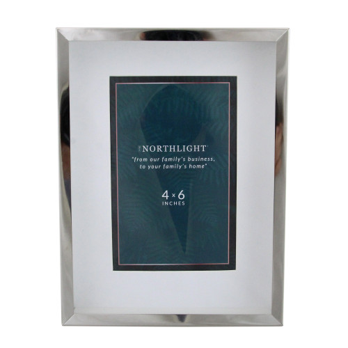 8" Contemporary Rectangular 4" x 6" Photo Picture Frame - Silver and Clear