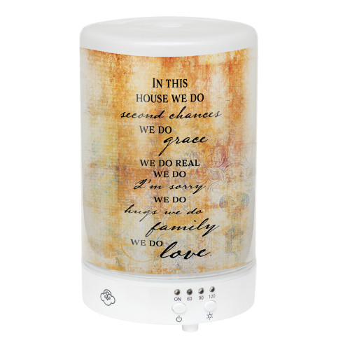 5.75” LED Orange Distressed “In This House” Inspirational Essential Oil Diffuser
