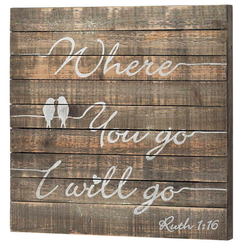 16" Brown and White Bible Quote Square Wall Plaque