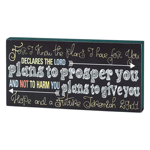 10" White and Ivory for I Know the Plan Tabletop Rectangular Plaque