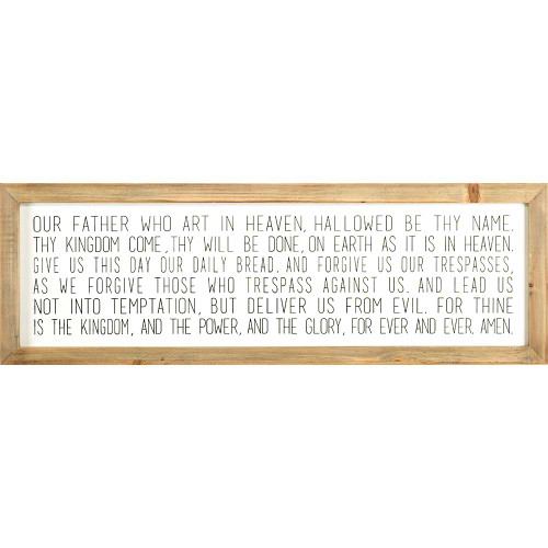 36" Brown and White Bible Quote Rectangular Wall Plaque