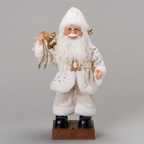 16” Musical Dancing Santa in White Robe