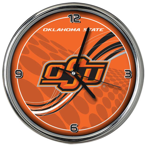 11.5" Orange and Black NCAA Oklahoma State Cowboys Dynamic Chrome Wall Clock
