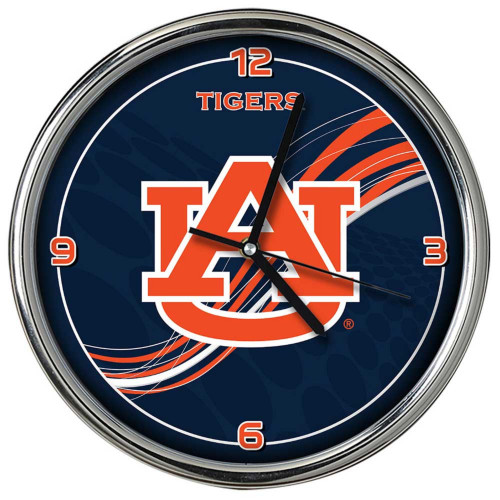 11.5" Orange and Blue NCAA Auburn Tigers Dynamic Chrome Wall Clock