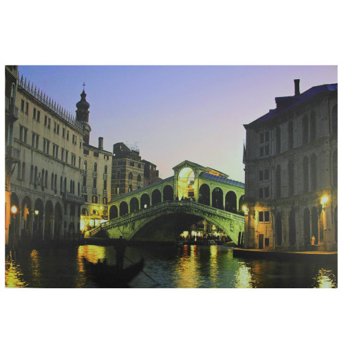LED Lighted Venice, Italy Grand Canal Canvas Wall Art 15.75" x 23.5"