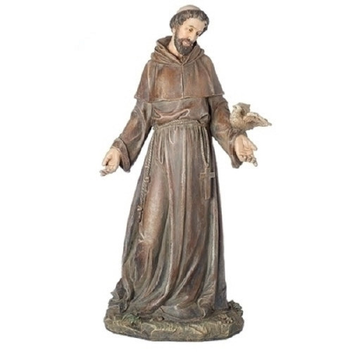 Distressed Finished Saint Francis of Assisi Nativity Figurine 25" - 33387798