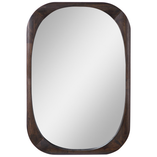 38” Walnut Sheldon Mid-Century Wall Mirror