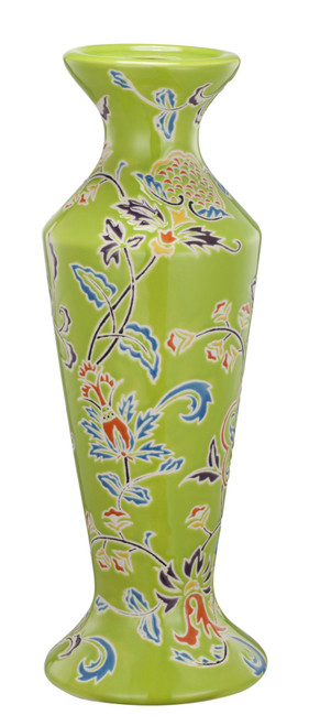 14" Green and Purple Classic Style Elegant Candle Holder