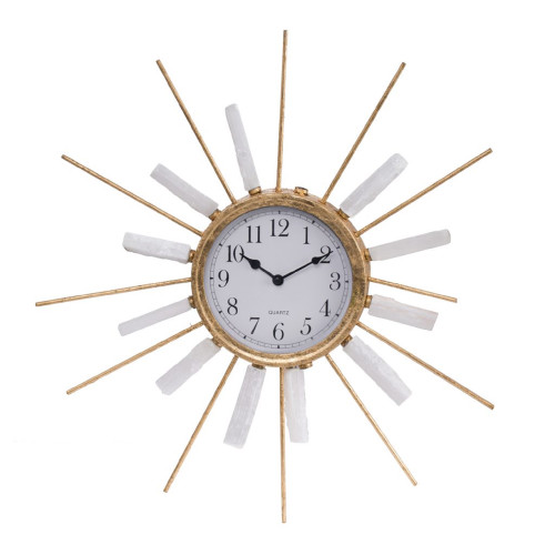 22.25" Gold and Silver Modern Round Beam Wall Clock with Cut-Out Numbers
