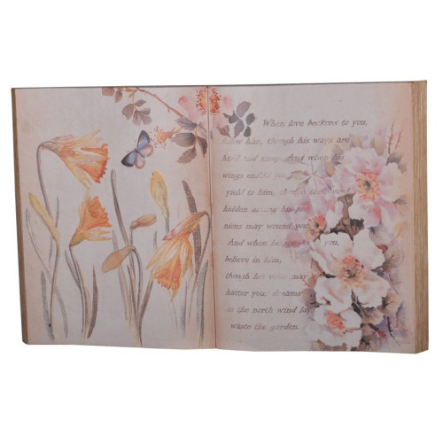 Ivory and Pink Poetry Printed Rectangular Wall Art 13.25" x 21.5