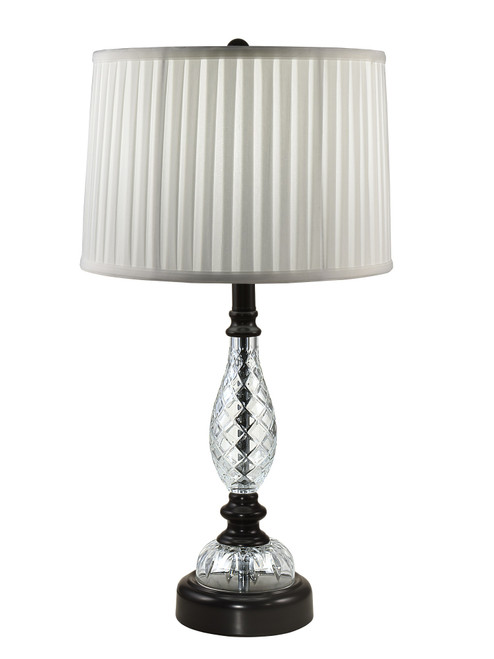 26.5" Hand Cut Crystal Table Lamp