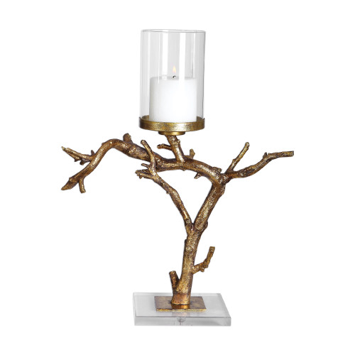 18" Gold Tree Branch Candle Holder - 33674941