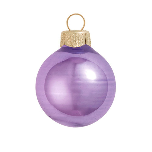 40ct Purple Shiny Finish Glass Christmas Ball Ornaments 1.5" (40mm)