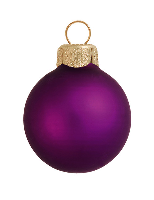12ct Purple Glass Matte Finish Christmas Ball Ornaments 2.75" (70mm)